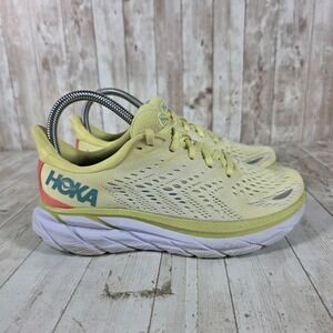 Hoka One One Clifton 8 Womens Running Shoes Yellow Teal 1119394 YPSC Size 6B